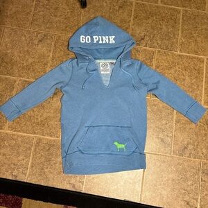 Blue vs pink Hoodie with Green peace Logo